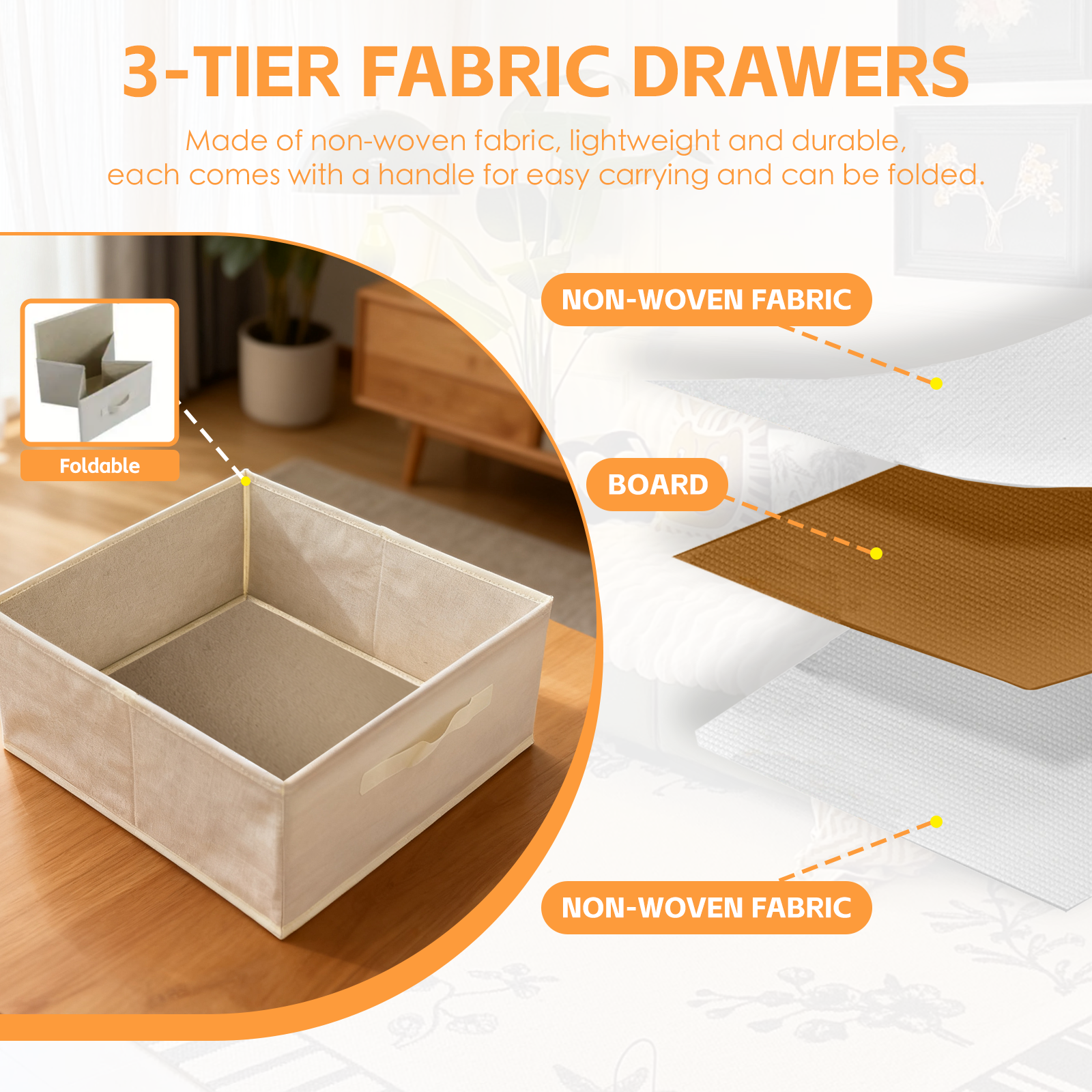 3 Drawer Bammboo Storage Chest V915-HO0421