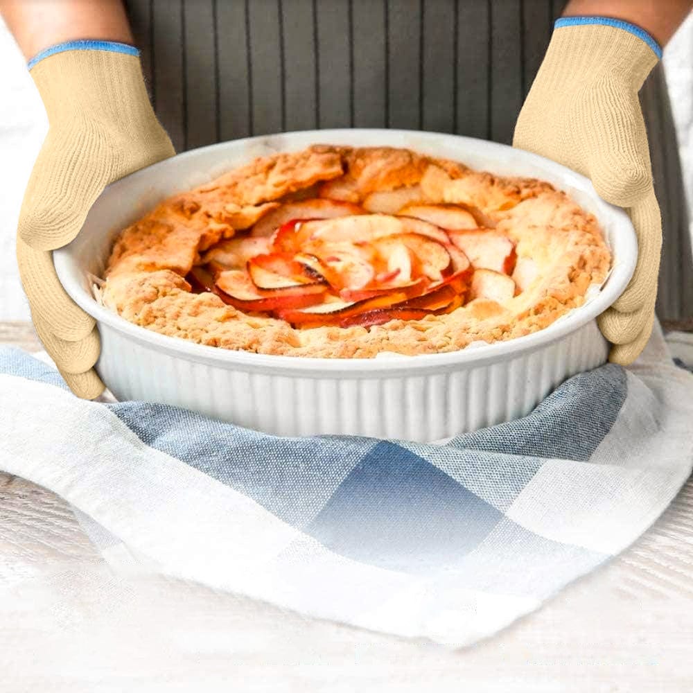 1 Pair 5 Finger Oven Mitt BBQ Grill Gloves V915-KB0057