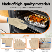1 Pair 5 Finger Oven Mitt BBQ Grill Gloves V915-KB0057