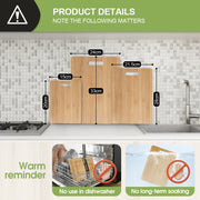 3 Pack Bamboo Cheese Cutting & Serving Chopping Board Set V915-KC0010