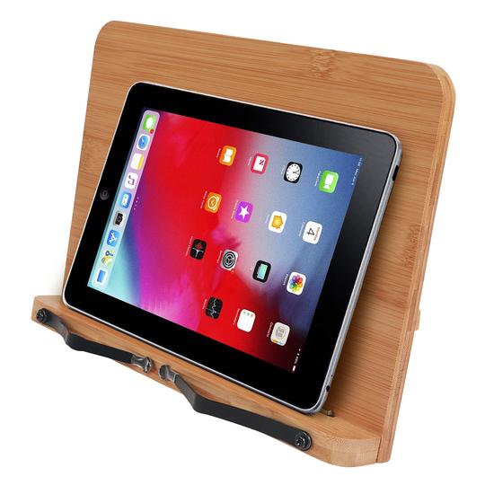 Bamboo Book Stand - Adjustable Book Stand - Book, Recipes, Tablet Portable Holder V915-KU0199