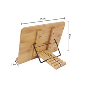 Bamboo Book Stand - Adjustable Book Stand - Book, Recipes, Tablet Portable Holder V915-KU0199