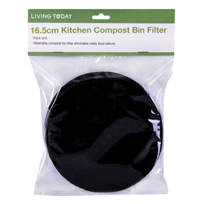 Living Today 6PC Kitchen Compost Bin Filter 16.5cm V915-KU0215