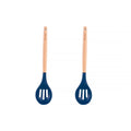 2pcs Beechwood & silicone slotted spoon navy V915-KU0250X2