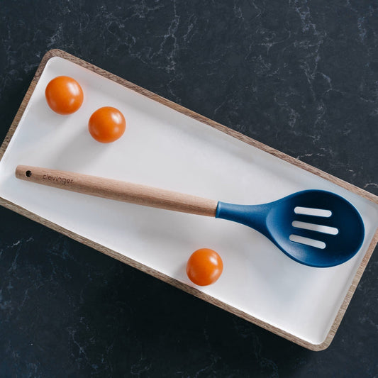 2pcs Beechwood & silicone slotted spoon navy V915-KU0250X2