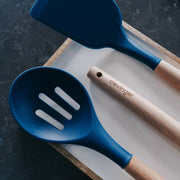 2pcs Beechwood & silicone slotted spoon navy V915-KU0250X2