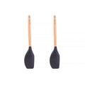 2pcs Beechwood & silicone spatula charcoal V915-KU0255X2