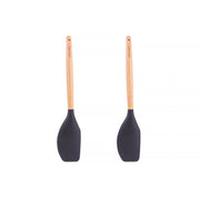 2pcs Beechwood & silicone spatula charcoal V915-KU0255X2