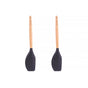 2pcs Beechwood & silicone spatula charcoal V915-KU0255X2