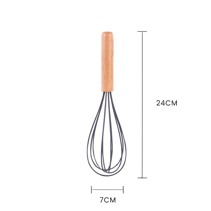Beechwood & silicone whisk charcoal V915-KU0257