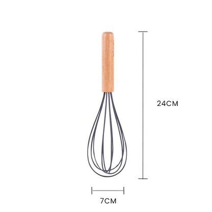Beechwood & silicone whisk charcoal V915-KU0257