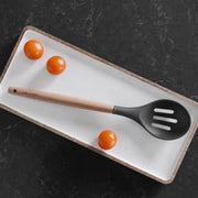 Beechwood & silicone slotted spoon charcoal V915-KU0261