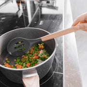 Beechwood & silicone slotted spoon charcoal V915-KU0261
