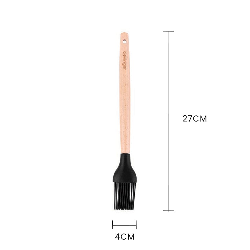 Beechwood & silicone basting brush charcoal V915-KU0262