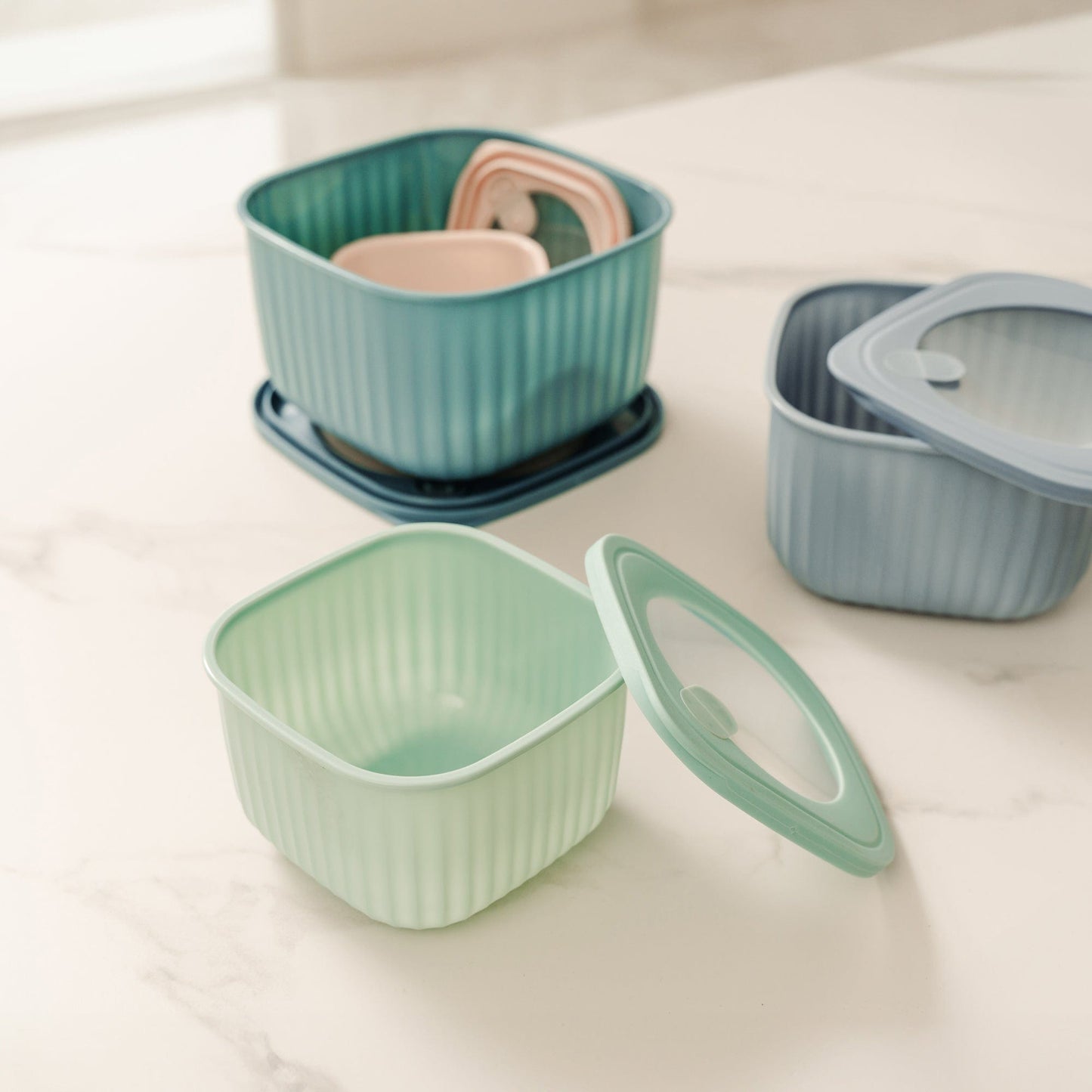 Cook Easy 4PC Square Nested Food Storage Set V915-KU0317