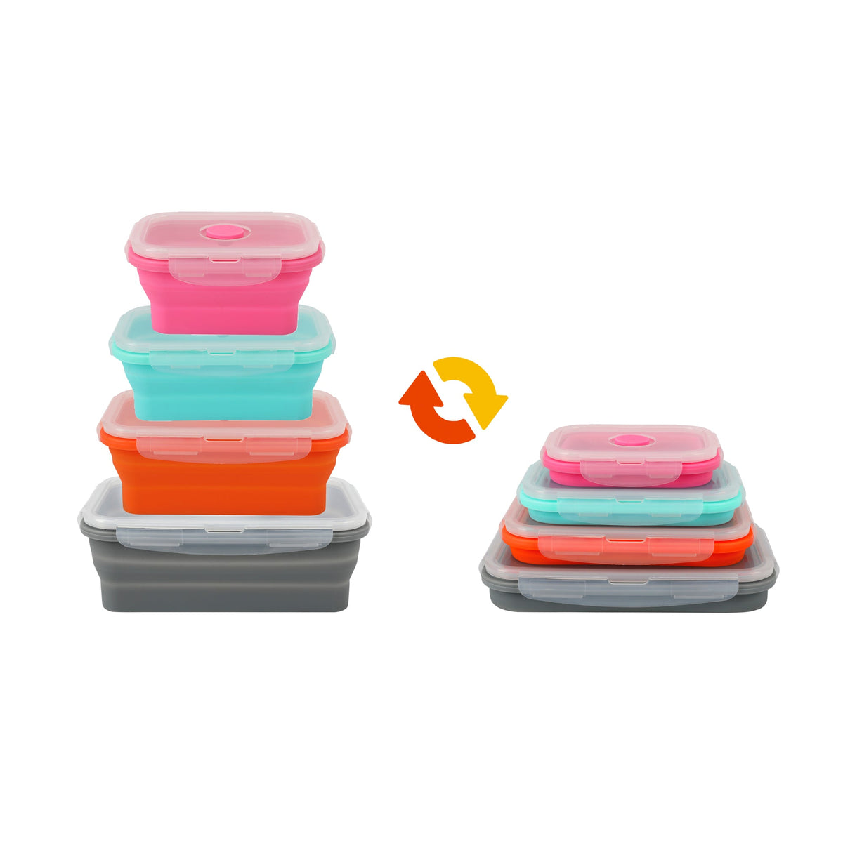 Cook Easy Set of 4 Collapsible Silicone Storage Container V915-KU0323