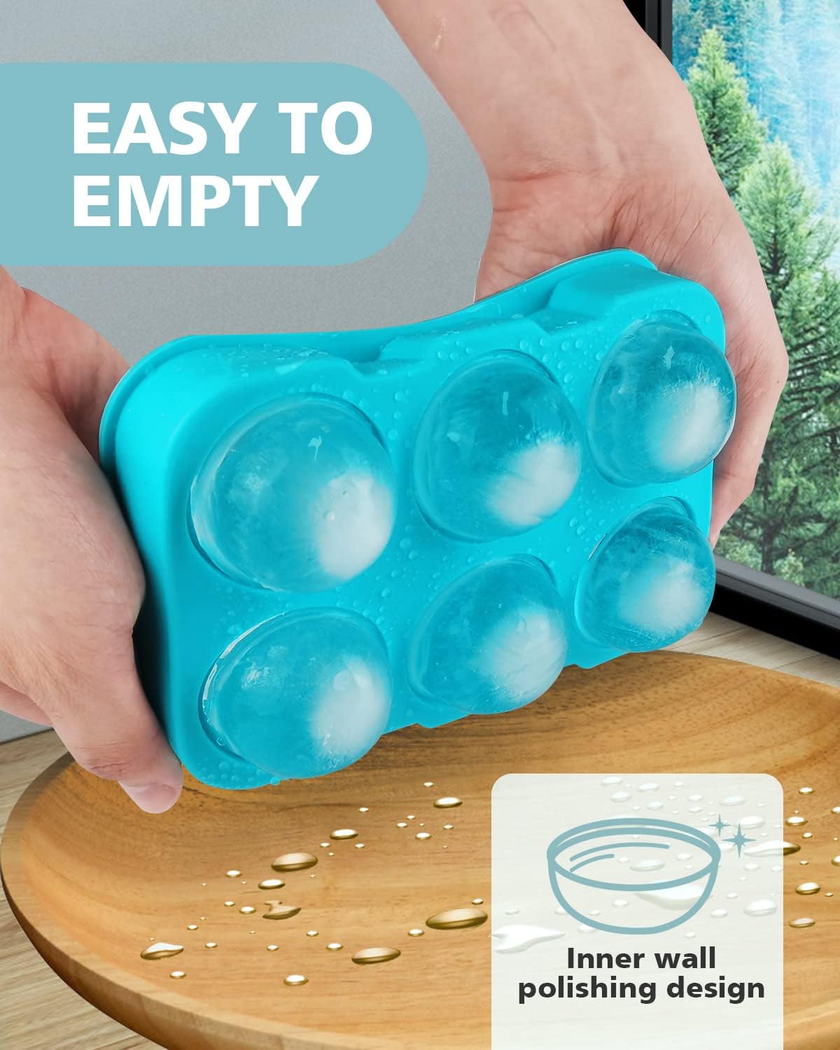 Easy Pop Silicone 6 Sphere Ice Cube Tray V915-KU0324