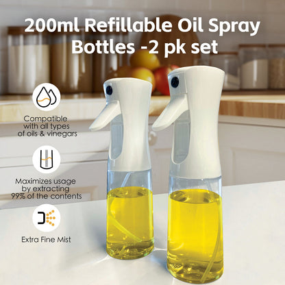 2 pk 200ml Refillable Oil Spray Bottles V915-KU0326