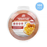 100 Pcs 20cm Round Disposable Unbleached Silicone Paper Dish Air-fryer Liner V915-KU0330