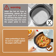 100 Pcs 20cm Round Disposable Unbleached Silicone Paper Dish Air-fryer Liner V915-KU0330