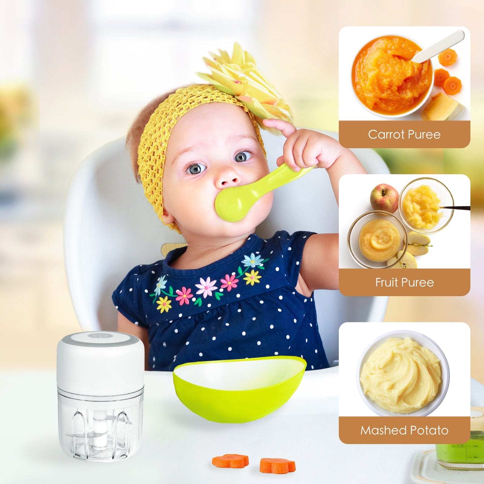 250ml Cordless USB Rechargeable Mini Food Chopper V915-KU0334