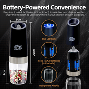 2 Pcs Gravity Sensor Electric Salt and Pepper Spice Grinder V915-KU0337X2