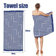 Rectangular Quick Dry Beach Towel with Tassel V915-LD0001-BL