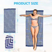 Rectangular Quick Dry Beach Towel with Tassel V915-LD0001-BL