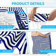 Rectangular Quick Dry Beach Towel with Tassel V915-LD0001-BL