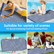Rectangular Quick Dry Beach Towel with Tassel V915-LD0001-BL