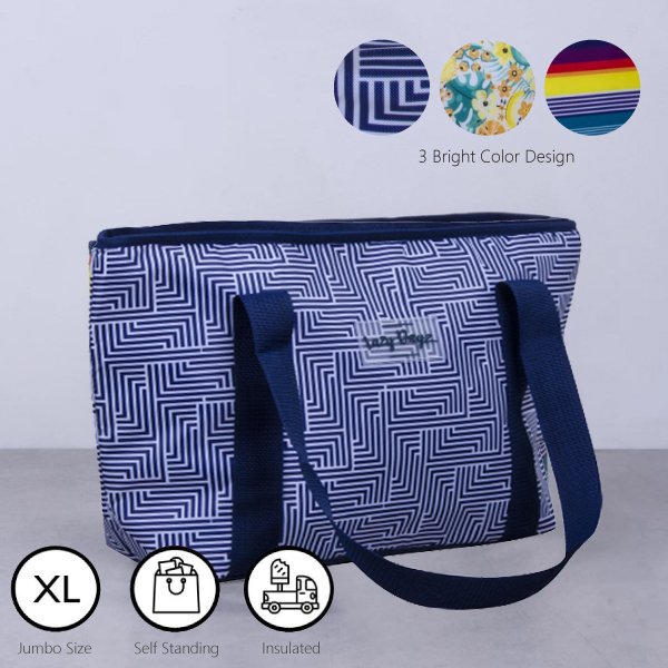 6L Food Safe Insulated Jumbo Cooler Tote - Makena - Makena V915-LD0028-BL