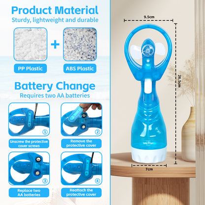 Lazy Dayz Water Spray Fan - Pink V915-LD0078-PK