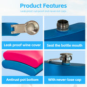 175ml Stainless Steel Hip Flask w Funny Quotes-Green V915-LD0084-GE