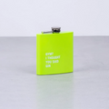 175ml Stainless Steel Hip Flask w Funny Quotes-Green V915-LD0084-GE