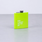 175ml Stainless Steel Hip Flask w Funny Quotes-Green V915-LD0084-GE