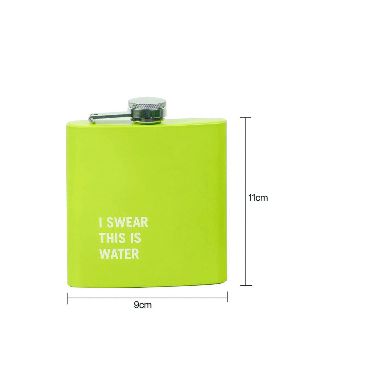 175ml Stainless Steel Hip Flask w Funny Quotes-Green V915-LD0084-GE