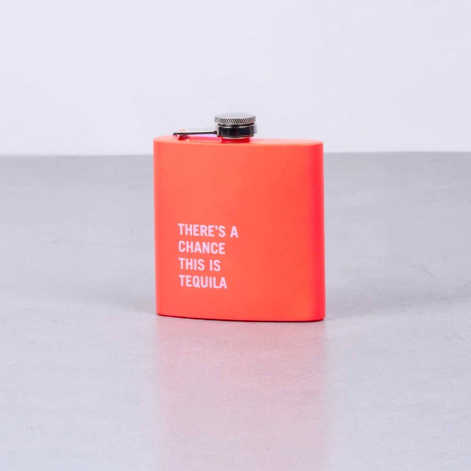 175ml Stainless Steel Hip Flask w Funny Quotes - Peach V915-LD0084-PEACH