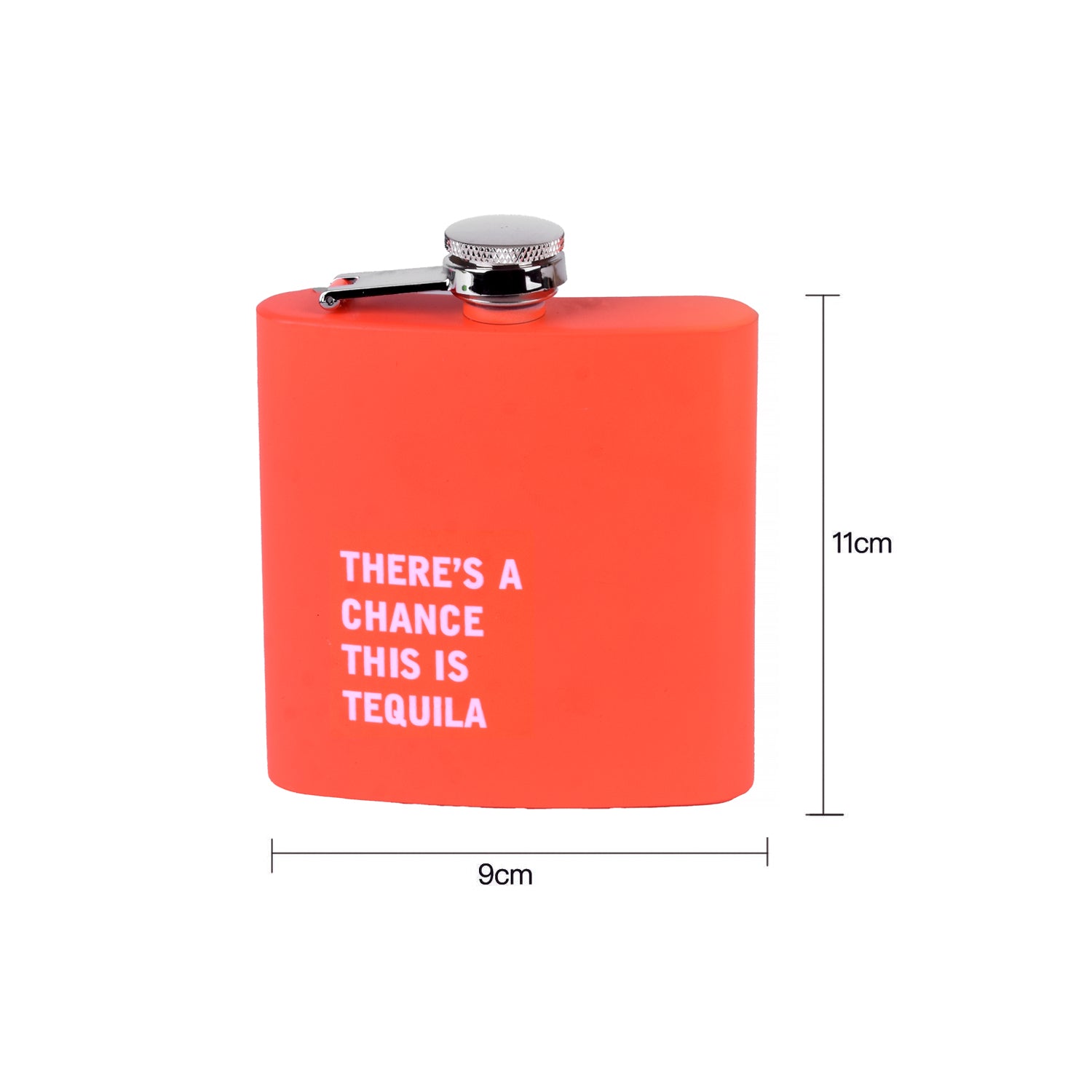175ml Stainless Steel Hip Flask w Funny Quotes - Peach V915-LD0084-PEACH