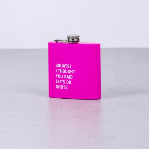2 Pcs Stainless Steel Hip Flask (175 ml Each) - Funny Quotes, 4 Super-Bright Colours V915-LD0084-PK-LD0084-BL