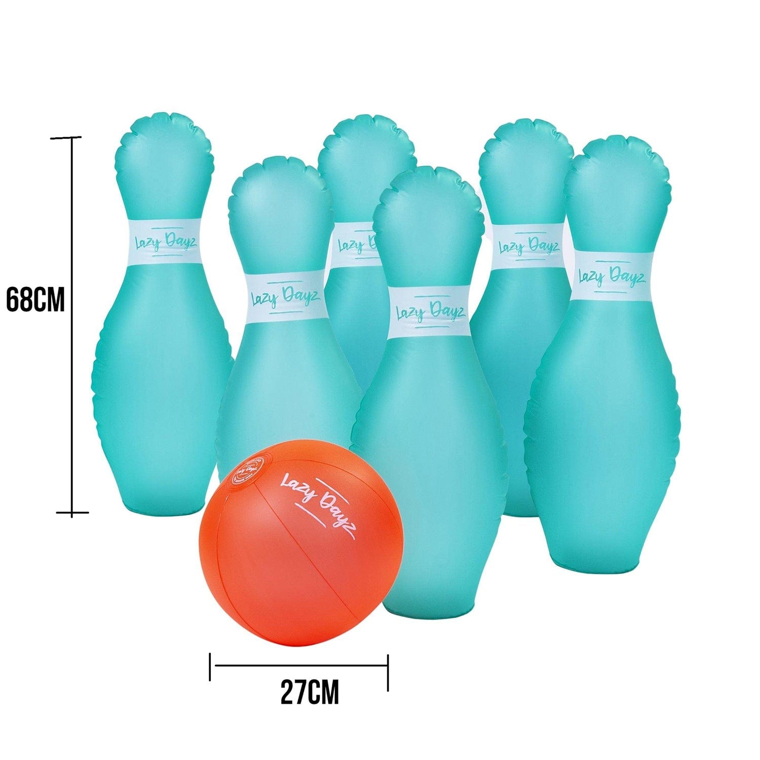 7 Pcs Lazy Dayz Pool Beach Inflatable Bowling Set Toy V915-LD0087