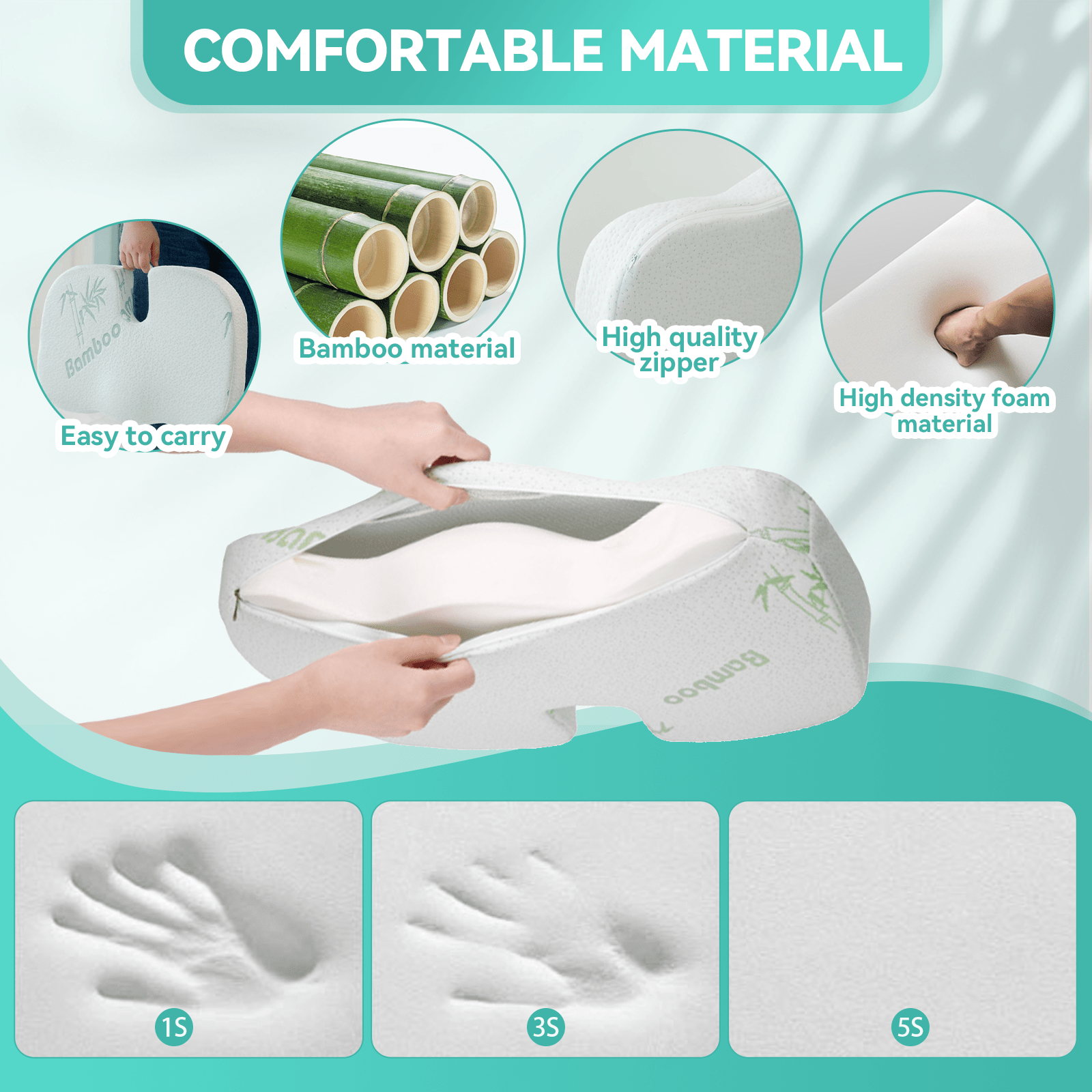Memory Foam Lumbar Back Support Cushion Seat Set V915-(MB0001+MB0002)
