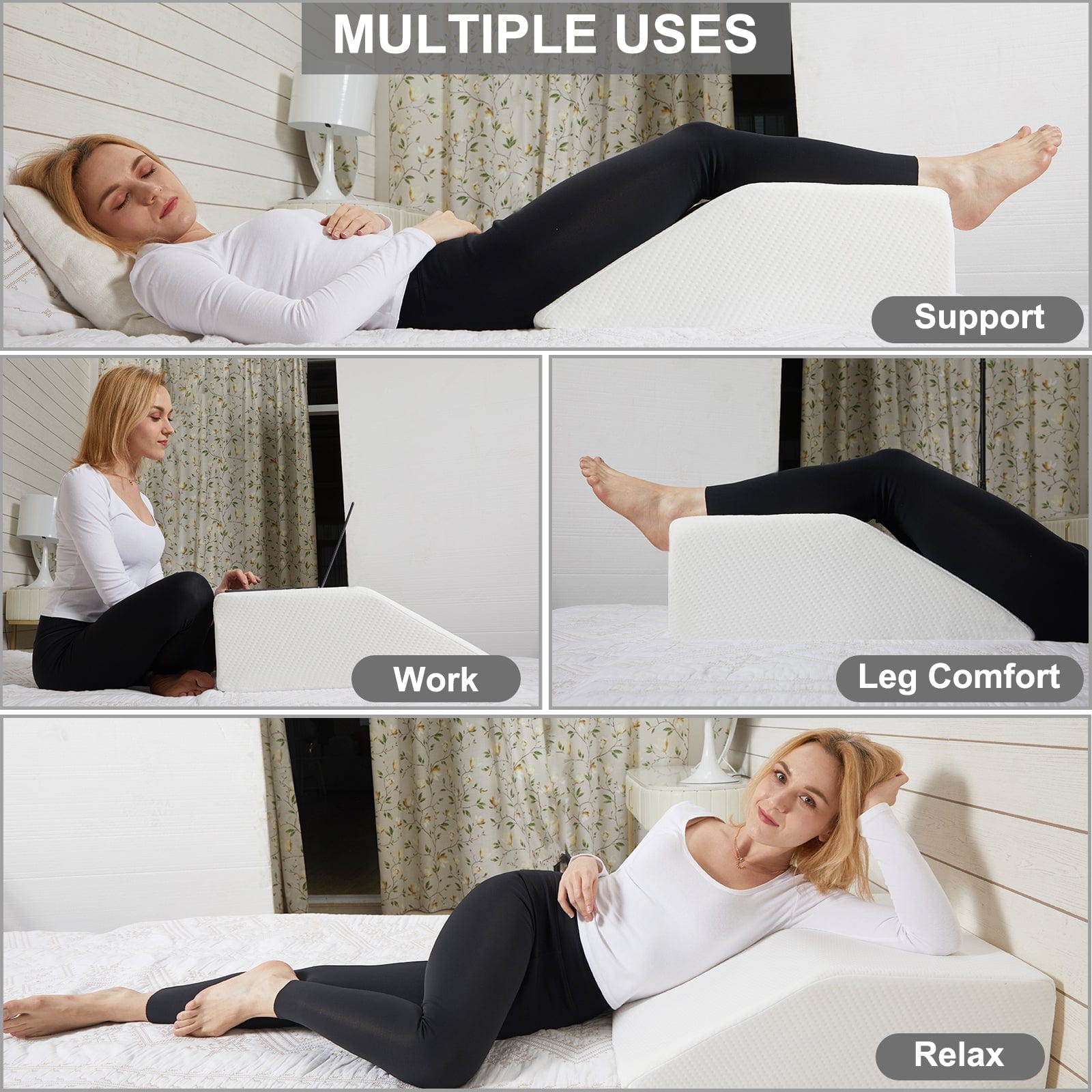 Memory Foam Bed Wedge Leg Support Elevation Pillow V915-MB0005