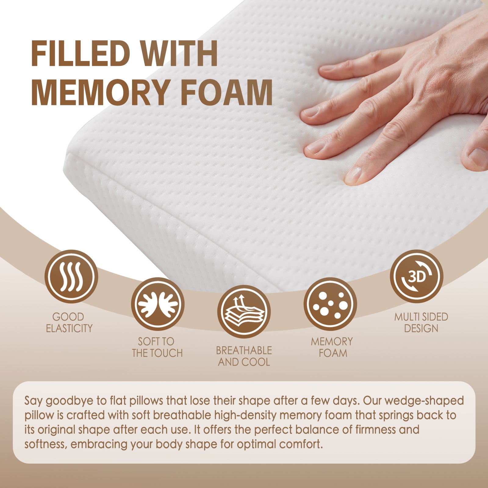 Clevinger Memory Foam Bed Wedge Back Support Pillow V915-MB0006