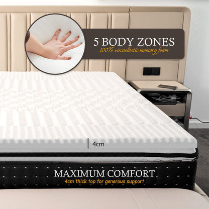 4cm Memory Foam Mattress Topper with Bamboo Cover - Double V915-MB0009