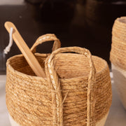 3 Piece Cotton Rope Stripe Carry Handles Storage Baskets Set V915-MB0053