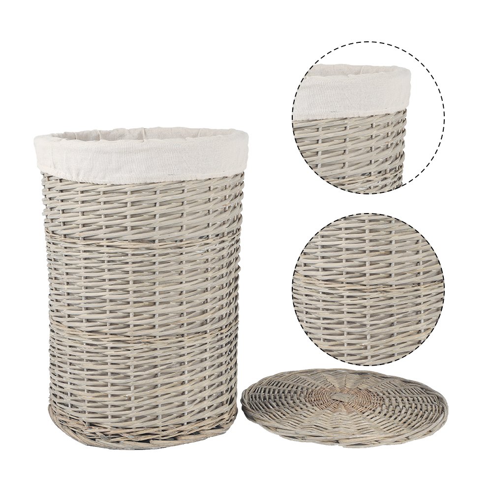 4 Piece Wicker Storage Baskets With Liner Set V915-MB0058
