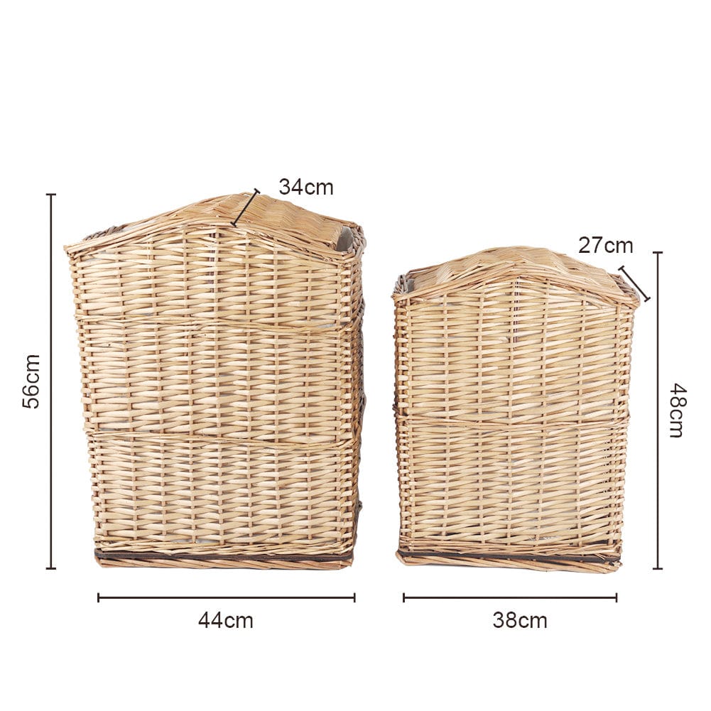 2 Piece Wicker Storage Baskets With Lid Set V915-MB0060