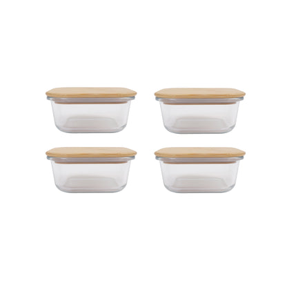 4 Pcs Bamboo Food Container - Medium V915-MB0080X4