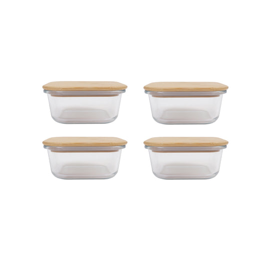 4 Pcs Bamboo Food Container - Medium V915-MB0080X4