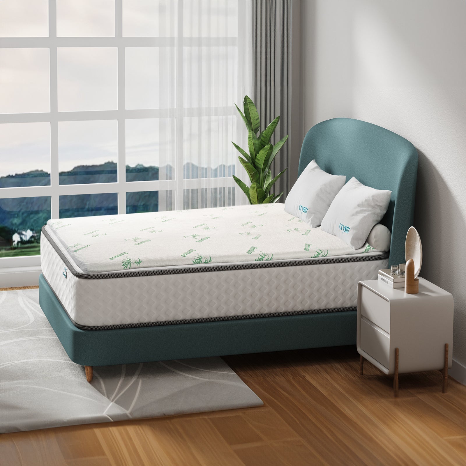 8cm Memory Foam Mattress Topper + 2 Memory Foam Contour Pillows - Single Size Sleep Upgrade Set with Bamboo V915-MB0090-MB0100